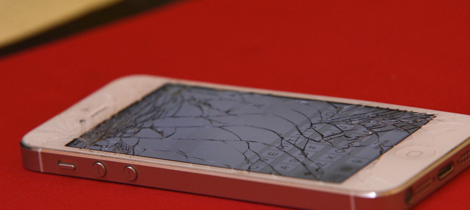 A cracked iPhone screen after a bad breakup.