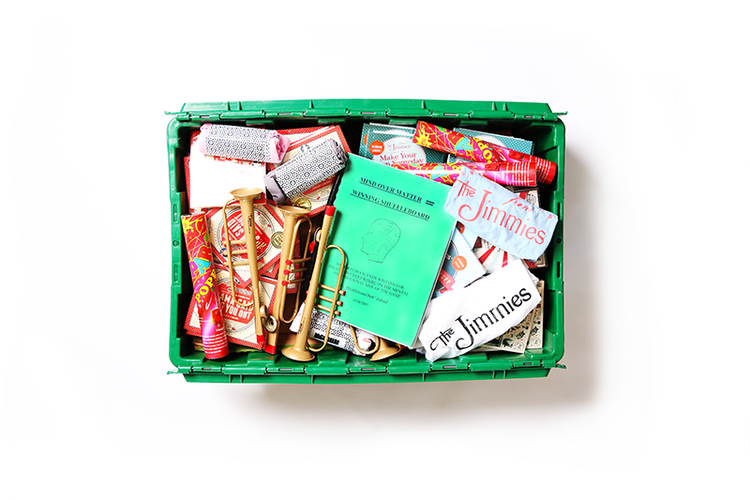 The MakeSpace storage bin of Ashley Albert, owner of the Royal Palms Shuffleboard Club in Brooklyn, NY.