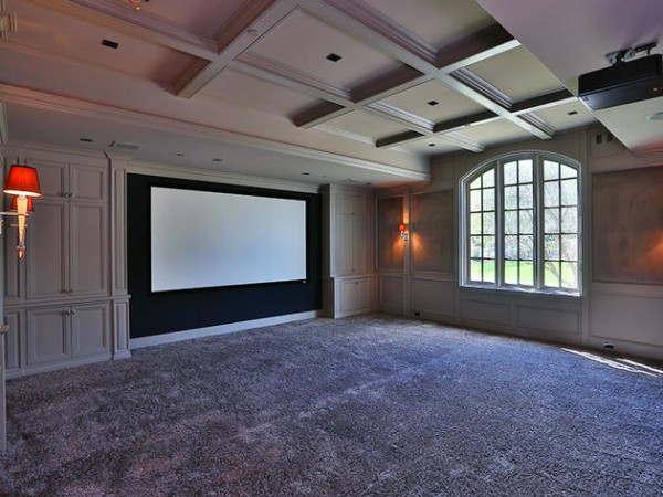 kanye west and kim kardashian's private screening room in their $22 million mansion in hidden hills, ca