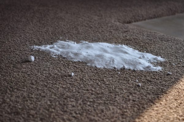 Carpet cleaning hack: Mix baking soda and water, spread it over the stain, let it sit overnight, and then vacuum everything up.
