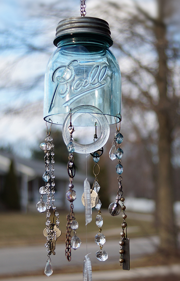 Hear relaxing sounds on the balcony of your tiny apartment by making DIY mason jar wind chimes.