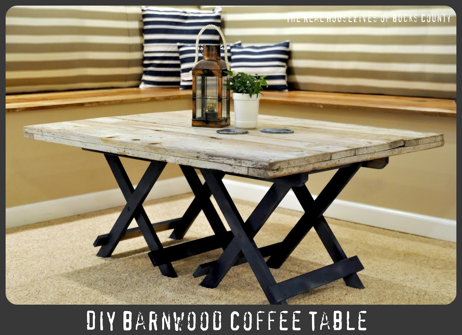 Upcycle wood pallets into a DIY coffee table.