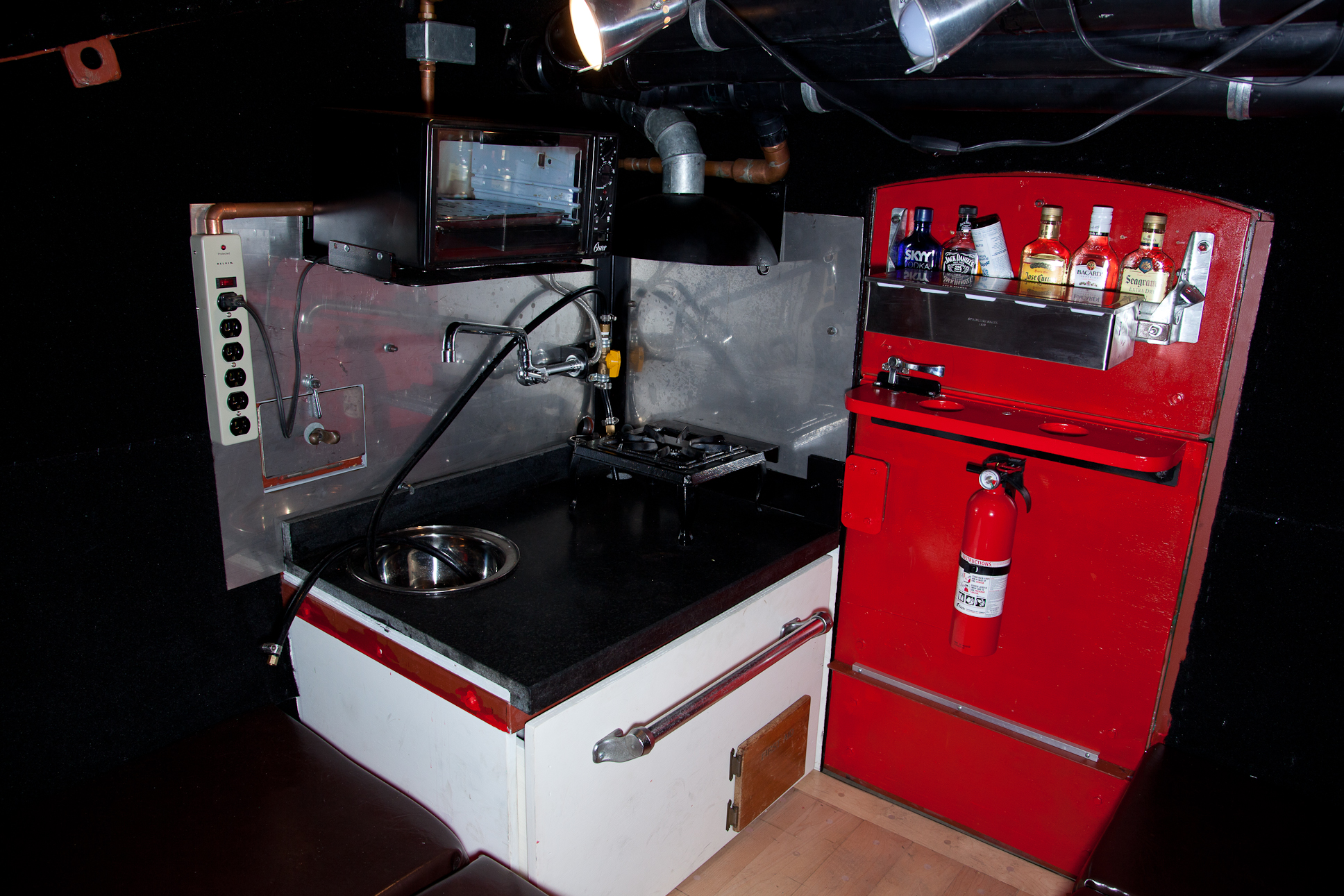 The interior of Gregory Kloehn's Williamsburg dumpster apartment in Brooklyn NYC.