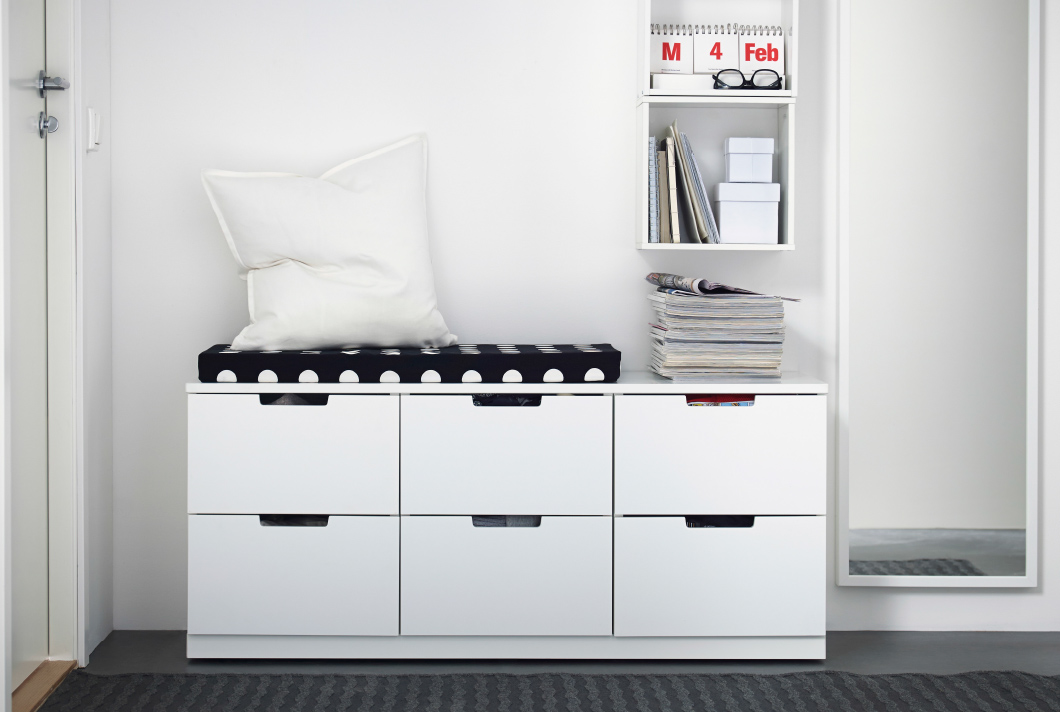 IKEA hack a Nordli dresser into a vinyl record storage unit with 8 drawers.