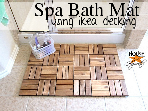 ikea runnin floor decking hack spa bathmat