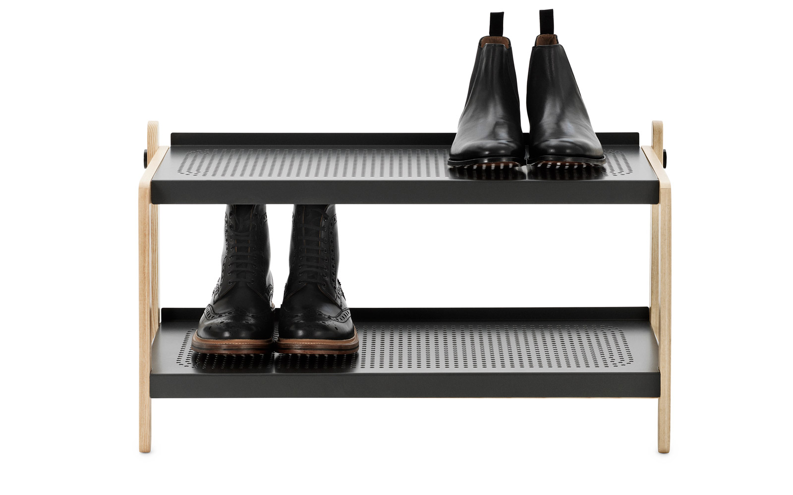 Store shoes on a shoerack outside of your door in the hallway.