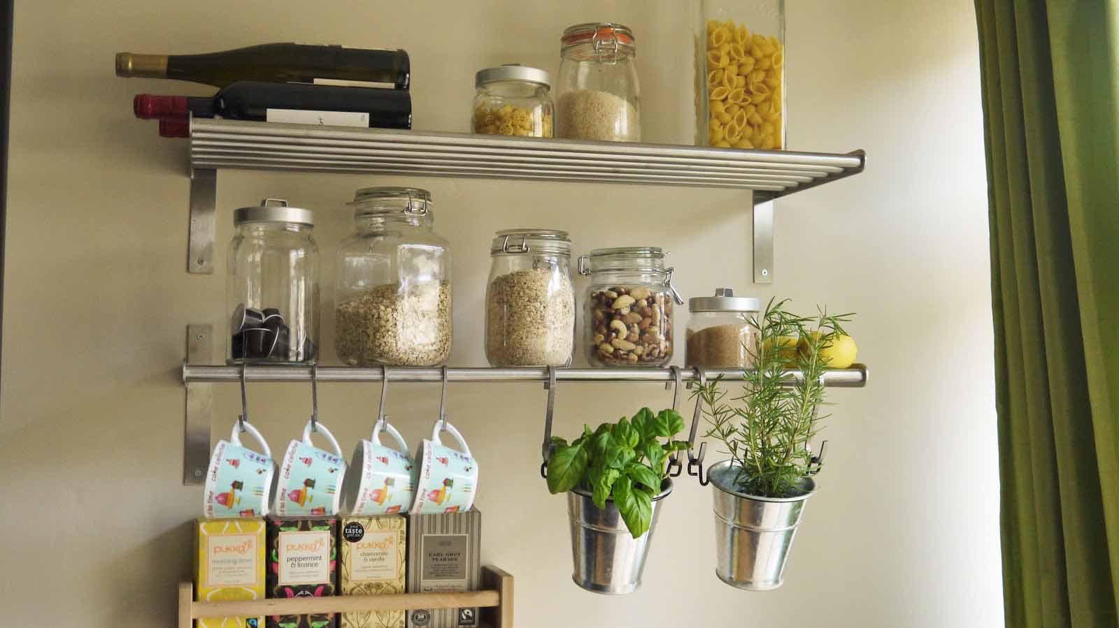 Modern Stainless Kitchen Shelves