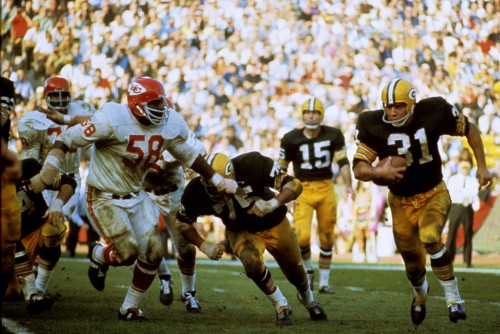 Kansas City Chiefs vs Green Bay Packers in Super Bowl I on January 15, 1967.