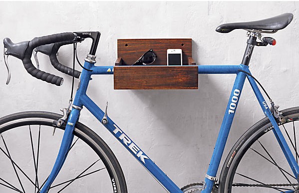 A CB2 wood bike storage rack is a creative and cheap Valentines Day gift for husband or wife.