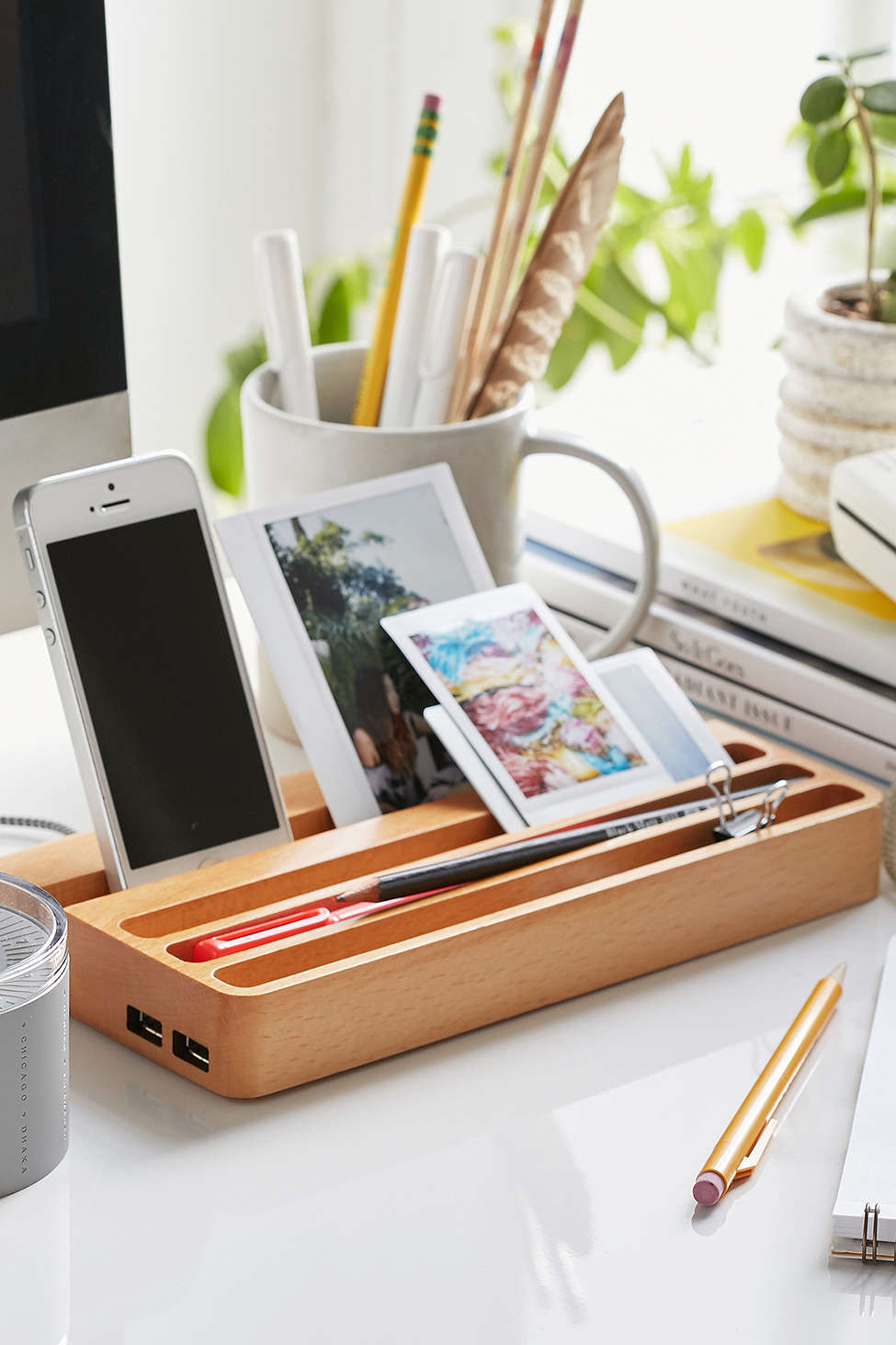 A Wood Charging Station from Urban Outfitters is a perfect Valentine's Day gift for men and women.