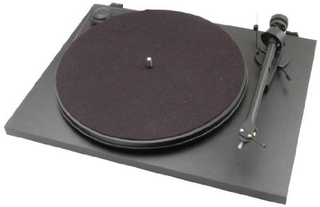 A Pro-Ject Essential II Matte Black Turntable is one of the best vinyl record players for tiny apartments