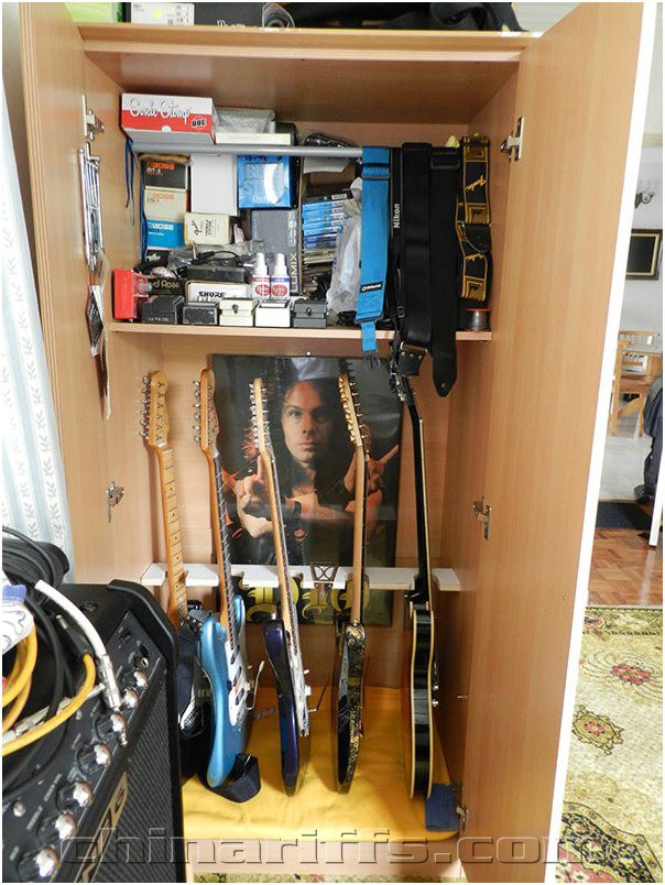 a diy guitar storage cabinet
