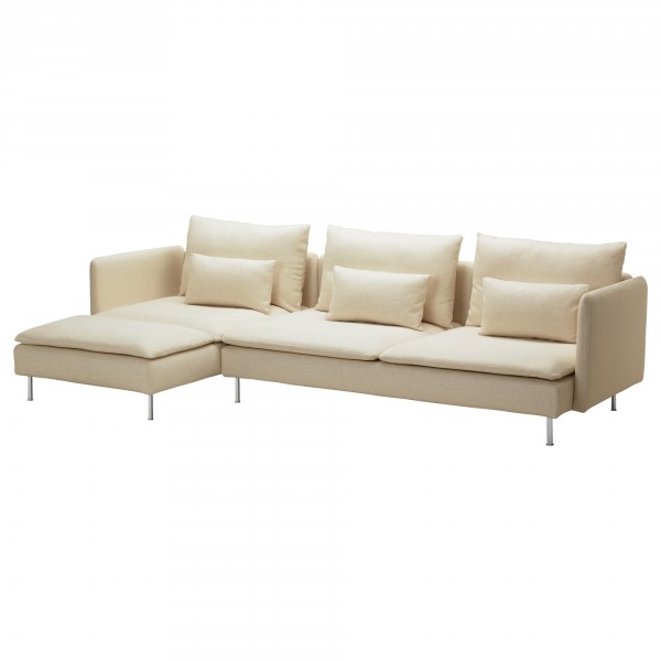 A modular Isefall natural SÖDERHAMN sofa and chaise from IKEA.