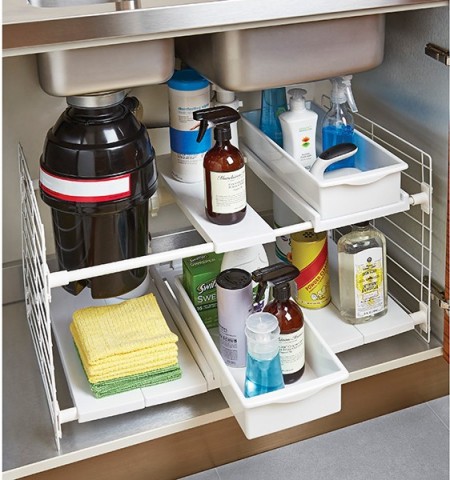expandable undersink organizer from container store