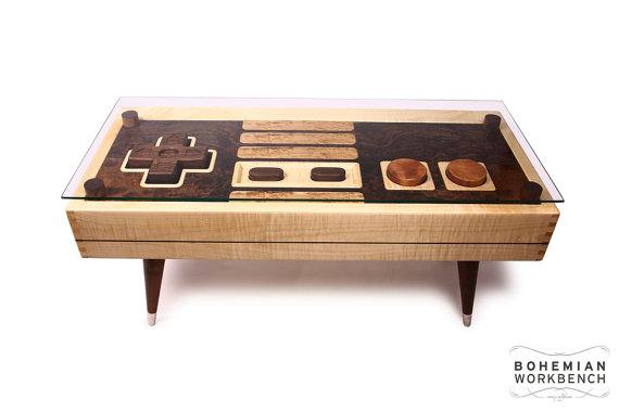 8-bit Retro Gaming Table from Bohemian Workbench on Etsy 
