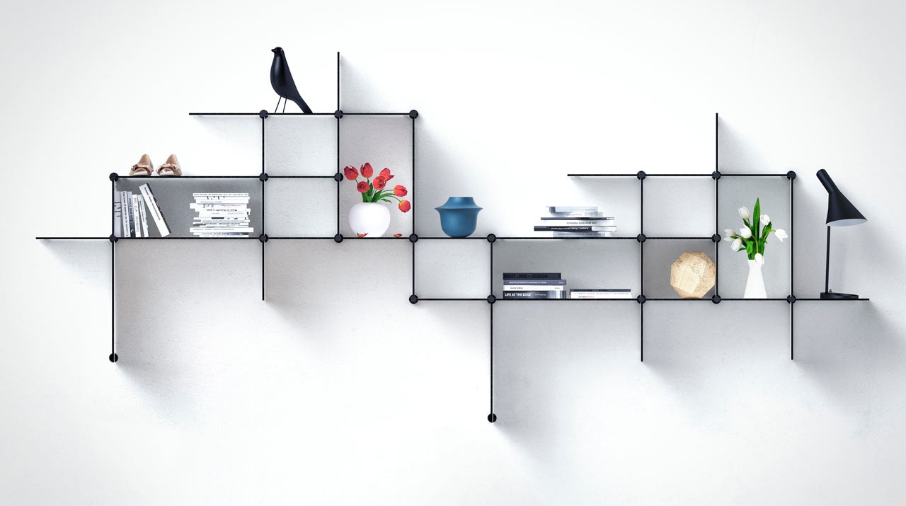 floating shelves known as up the wall shelves by bent hansen