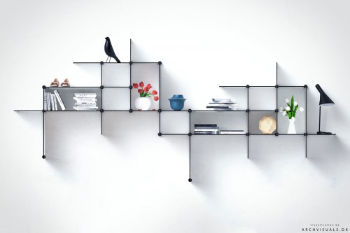 floating shelves known as up the wall shelves by bent hansen