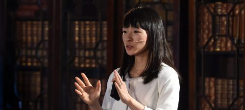 Marie Kondo - KonMari Method inventor, decluttering expert, and professional organizer - speaks at Web Summit 2015 in Dublin, Ireland.