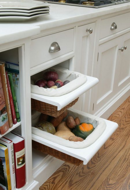 kitchen cabinet hack: pull-out vegetable storage drawers