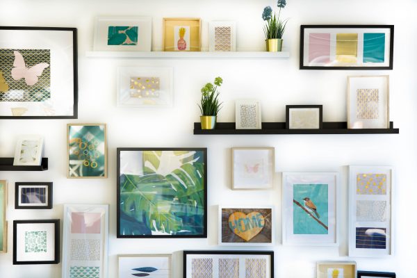 beautiful wall with decorative items