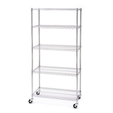5-shelf storage rack with wheels from seville classics