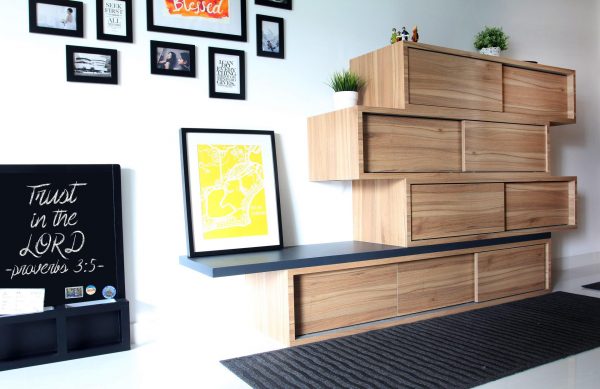 wooden diy cabinet wall storage by eightytwo, interior design professionals from singapore