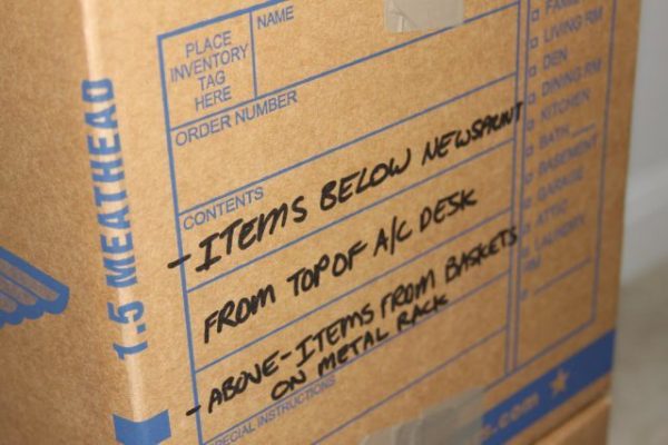creative packing tip: label moving boxes according to item names and room name