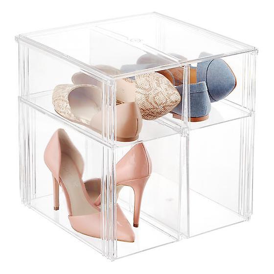 stacking shoe bin clear from the container store