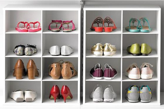 white 8-pair shoe organizer from the container store