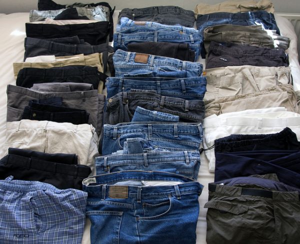 minimalist living tip: declutter, fold, and organize jeans, pants, and pajamas