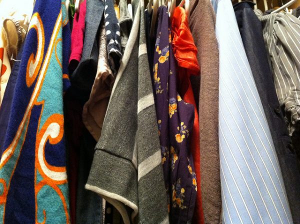 closeup of a clothes closet