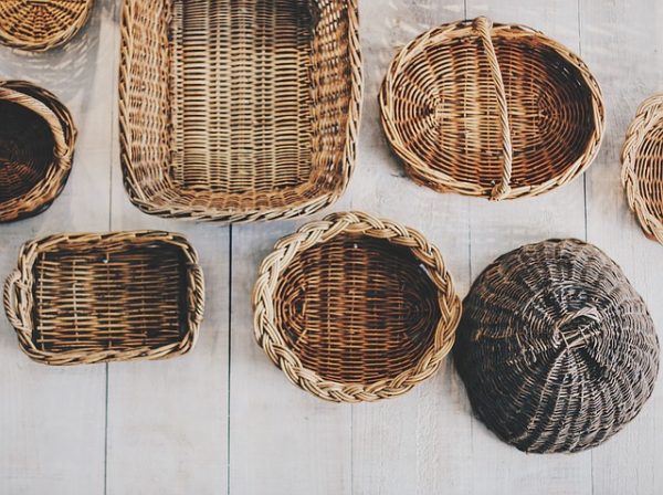 empty wicker baskets