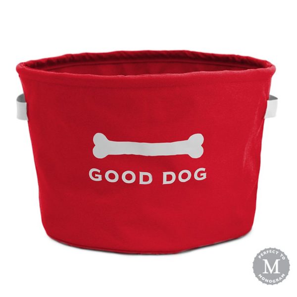 red eco good dog toy storage bin