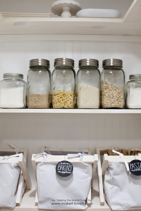 diy pantry baskets with wooden frame