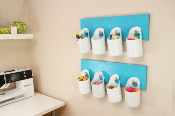 diy hanging storage bins