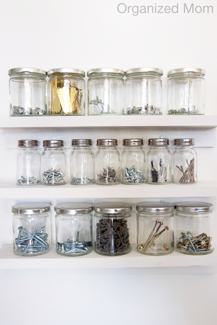 diy mason jar garage storage solution