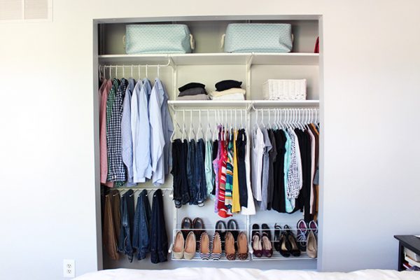 organized small closet