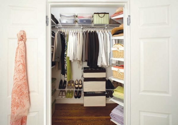 rubbermaid homefree series closet system organizes, stores, and hangs clothes, shoes, bins, and more