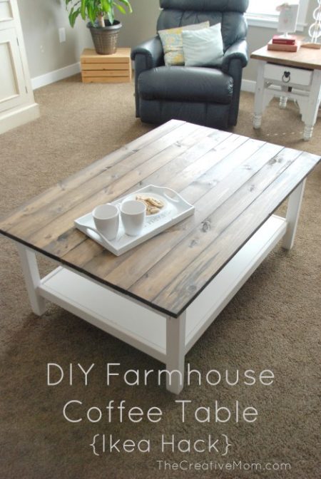 ikea hemnes coffee table hack that looks like a farmhouse table