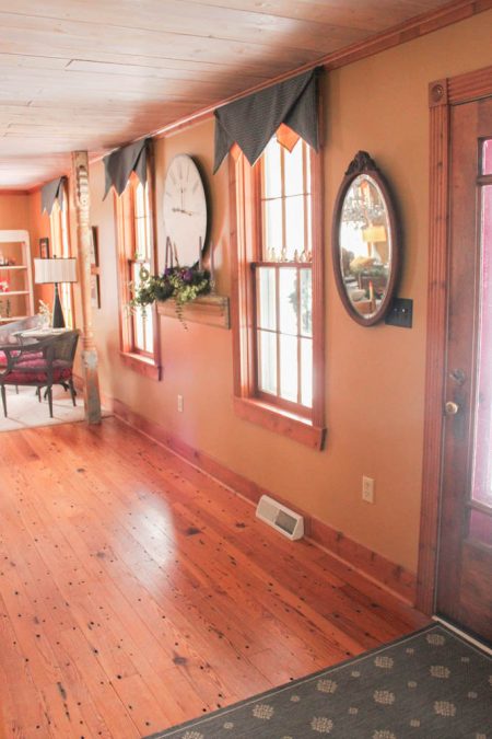 merri cvetan's entryway before building and adding a custom 4-panel room divider