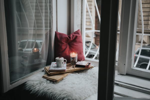 hygge window nook in a home
