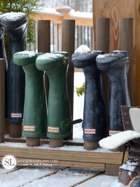 diy boot rack made of wood