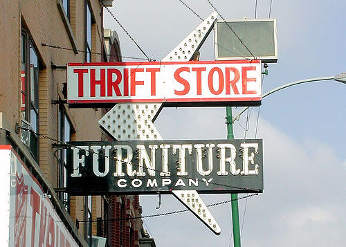 outdoor thrift store furniture company sign in chicago, il