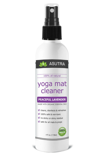 peaceful lavender scented all-natural yoga mat cleaner spray from asutra