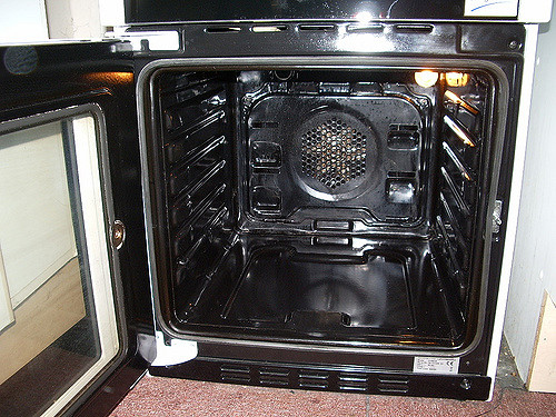 the interior of a deeply cleaned oven