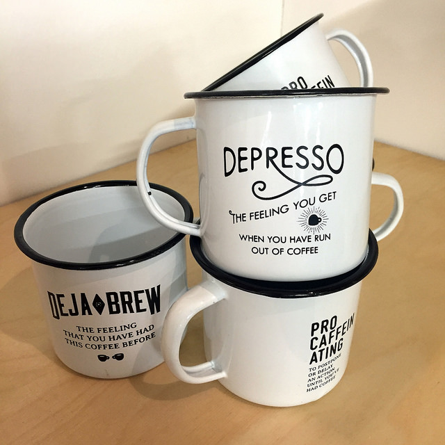 cool coffee mugs from the london coffee festival at the old truman brewery