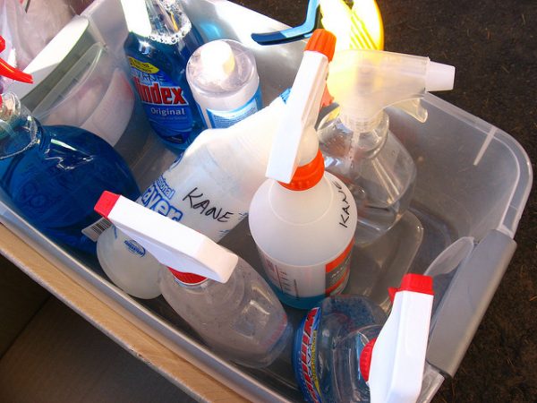 cleaning supplies caddy