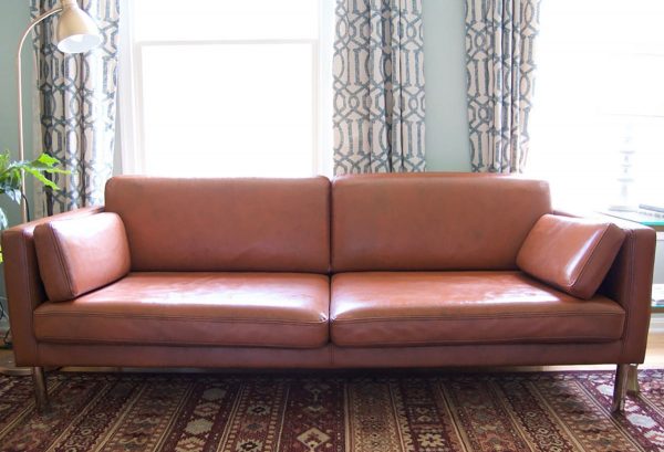 brown leather sofa