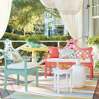 erica gail's multi-colored and patterned outdoor decor from grandin road