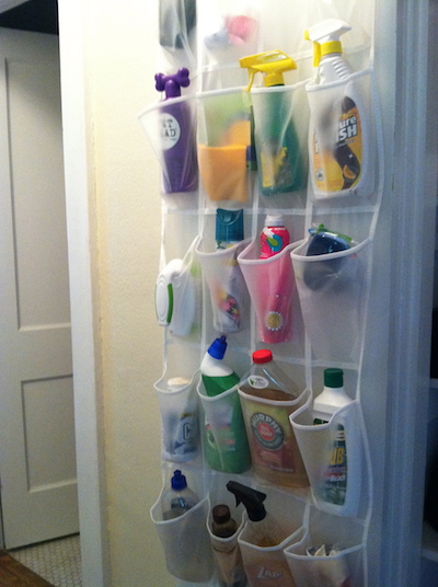 cleaning supply door storage